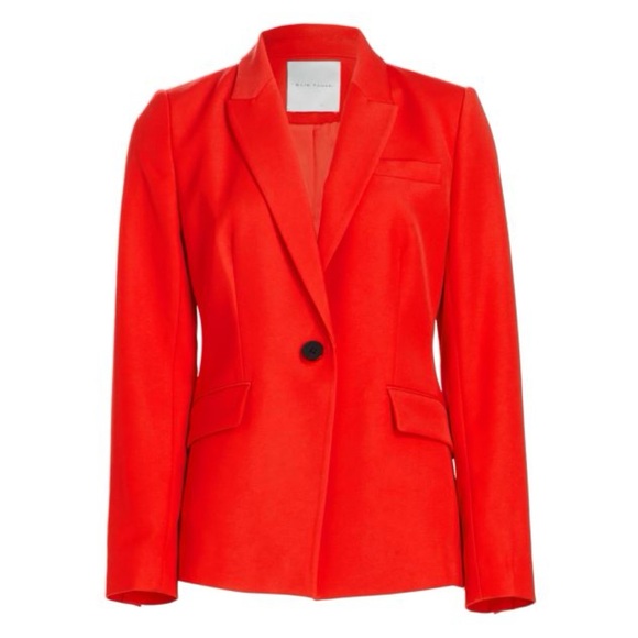Elie Tahari | The Sylvie Single Button Blazer in Cayenne - Picture 4 of 13